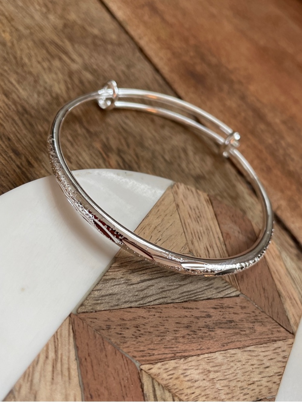 Silver Women's Bangle Bracelet - Elegant Silver Finish